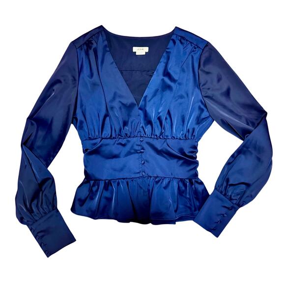 Jason Wu Blouse Women’s Small Navy NWOT Peplum Romanticore Date Night Core - Picture 1 of 15